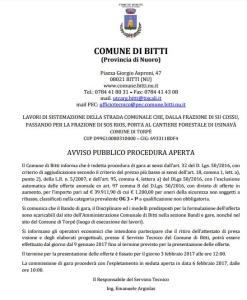 LAVORI	DI	SISTEMAZIONE	DELLA	STRADA	SU	COSSU, SOS	RIOS,	