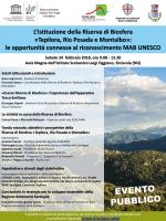 programma convegno istitutivo Riserva di Biosfera MAB UNESCO Tepilora, Rio Posada e Montalbo - 24/02/2018